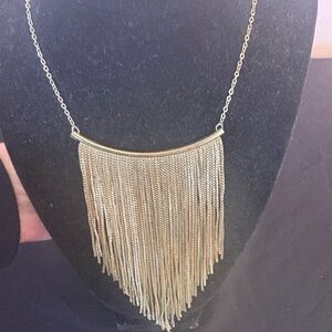 Elegant Silver Fringe Necklace